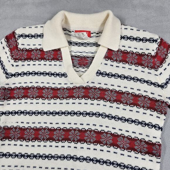 Vintage Esprit Sweater Womens Medium Snowflakes Christmas Wool Blend Preppy - Picture 2 of 11
